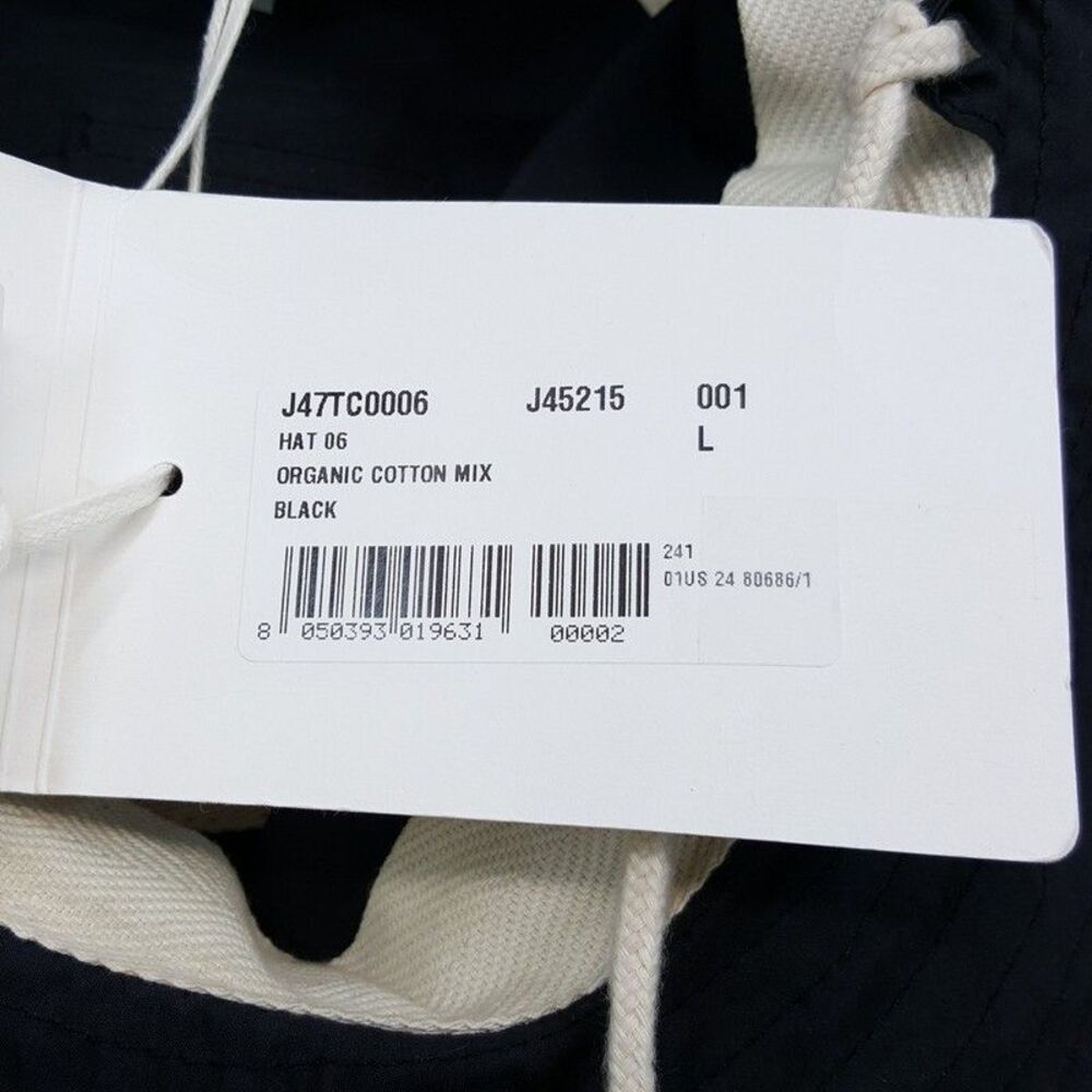Jil Sander Black Drawstring Bucket Hat Organic Co… - image 8